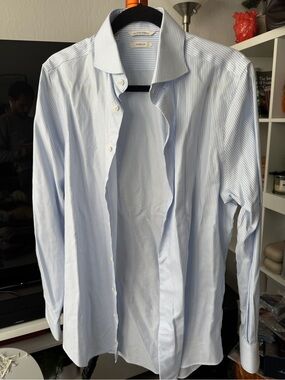 New w/o tags Suitsupply Light Blue Pinstripe Men's Dress Shirt